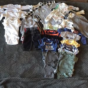 Lot of 28 Infant Boys Clothing Items NB,0/3 M